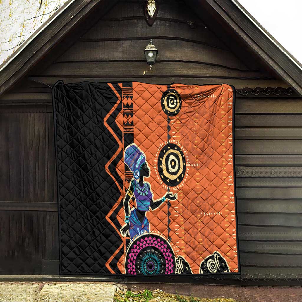 African Woman In Ethnic Dress Quilt Ethnic Geometric Patterns LT18