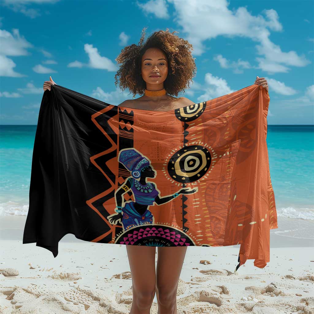 African Woman In Ethnic Dress Sarong Ethnic Geometric Patterns LT18