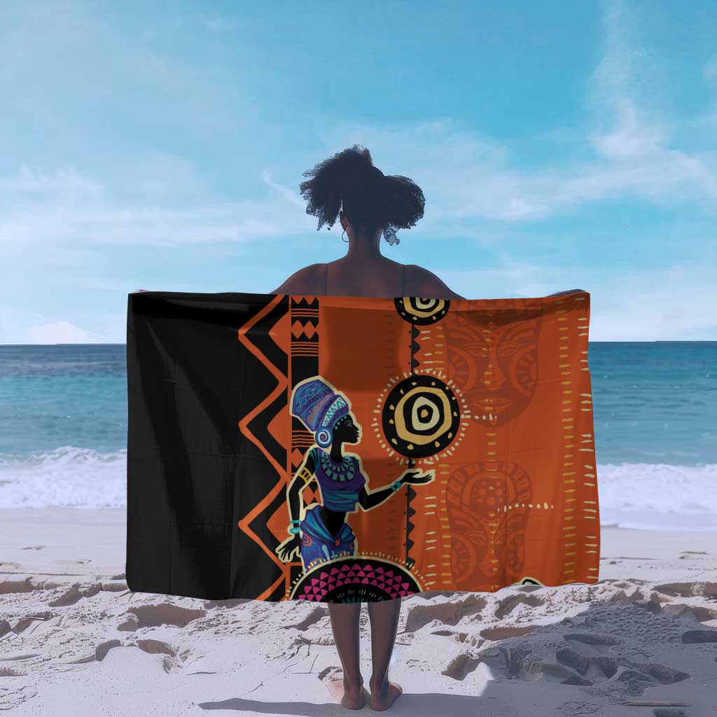 African Woman In Ethnic Dress Sarong Ethnic Geometric Patterns LT18
