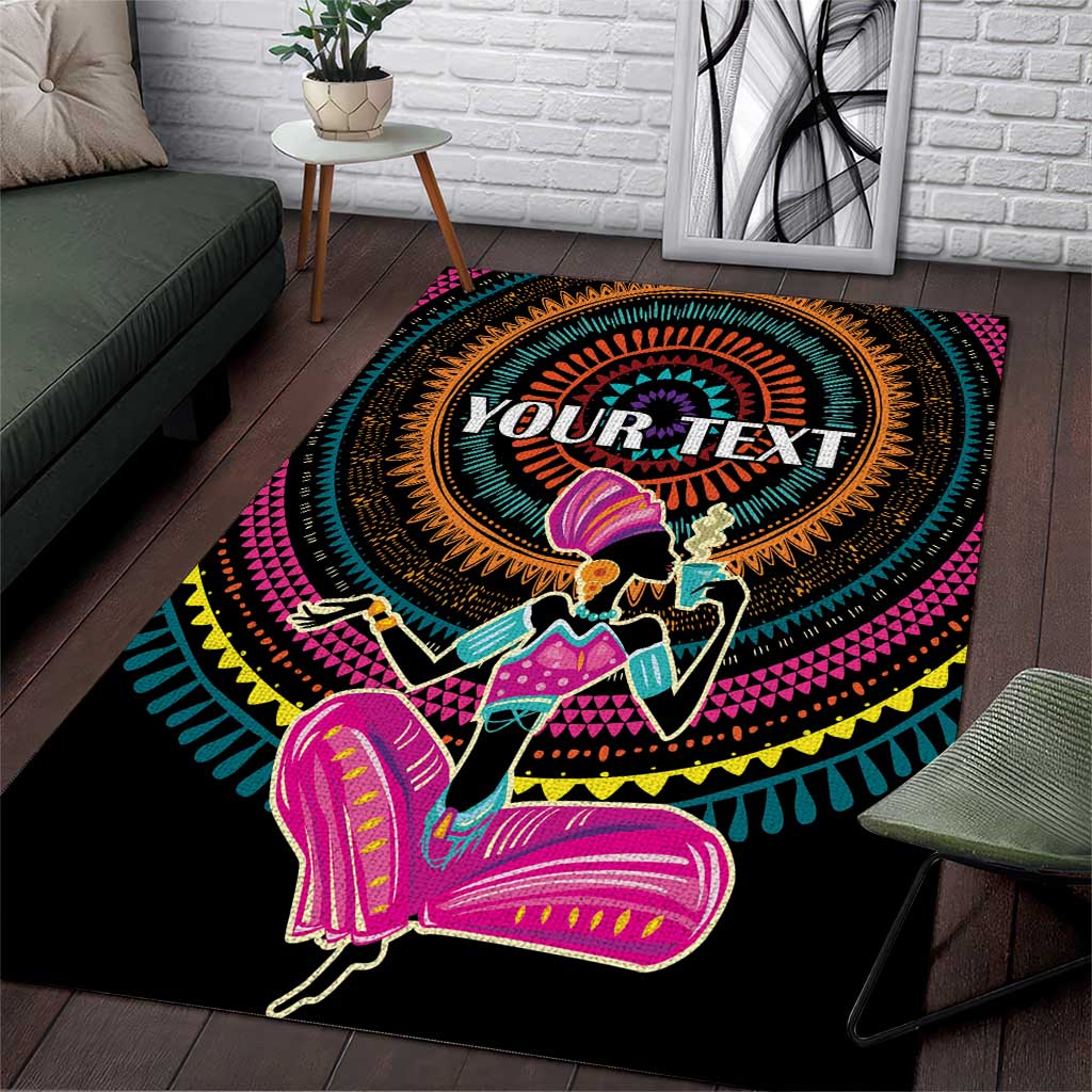 Personalized Africa Area Rug Beautiful Black Woman LT18