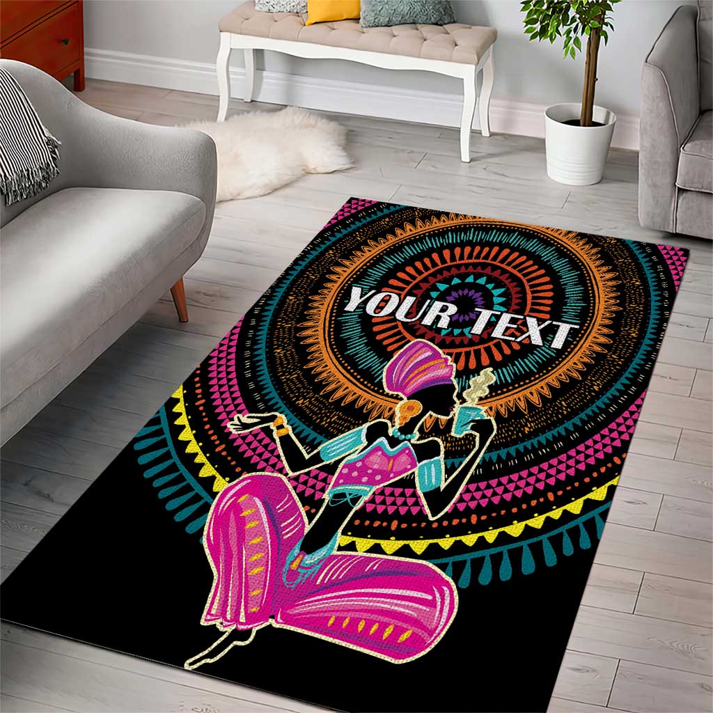 Personalized Africa Area Rug Beautiful Black Woman LT18