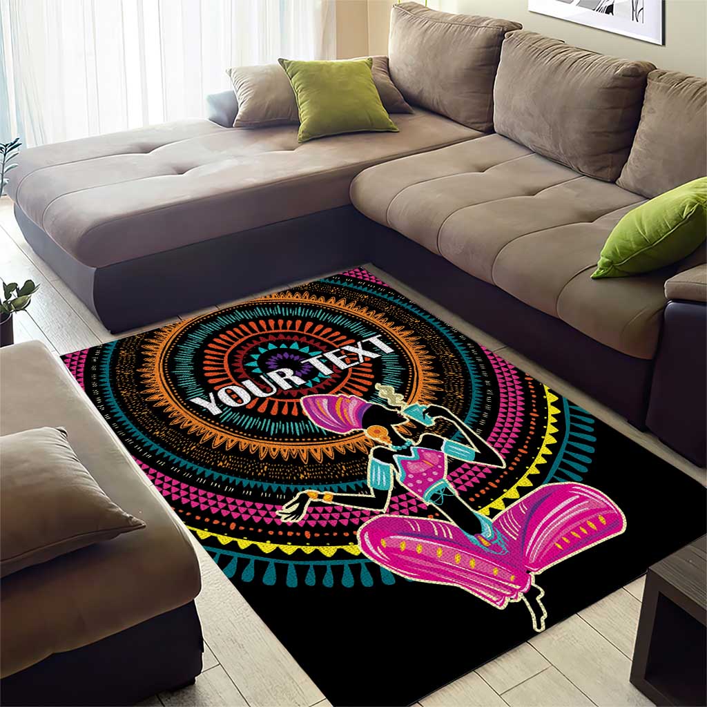 Personalized Africa Area Rug Beautiful Black Woman LT18