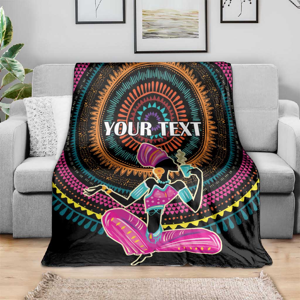Personalized Africa Blanket Beautiful Black Woman LT18