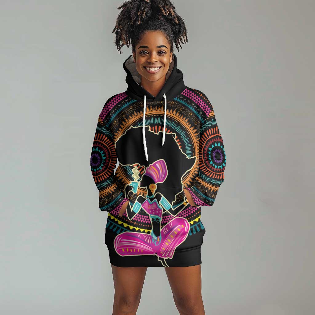 Personalized Africa Hoodie Dress Beautiful Black Woman LT18