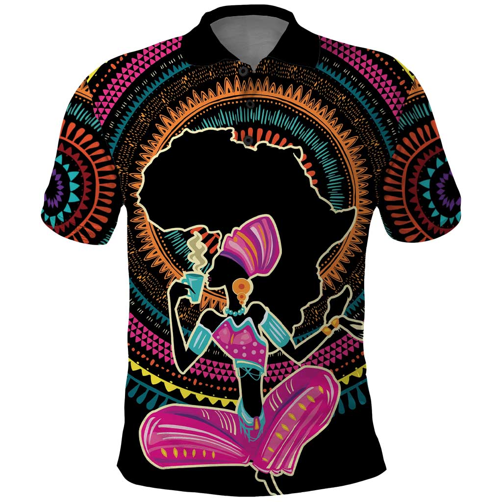 Personalized Africa Polo Shirt Beautiful Black Woman LT18