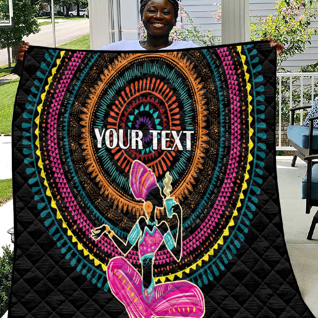 Personalized Africa Quilt Beautiful Black Woman LT18