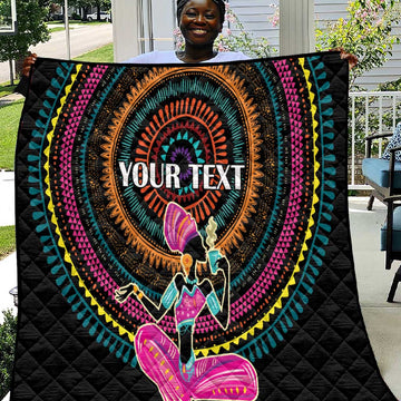 Personalized Africa Quilt Beautiful Black Woman LT18