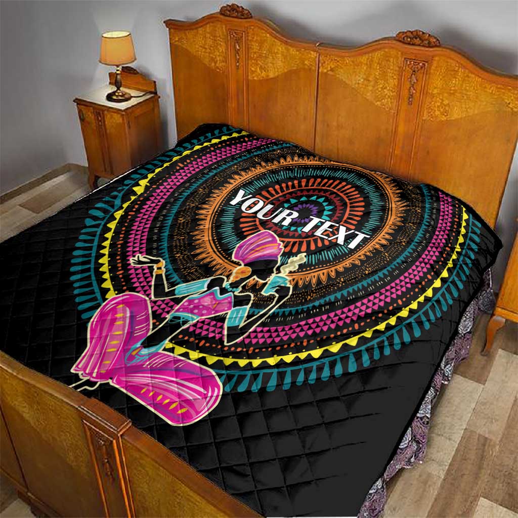 Personalized Africa Quilt Beautiful Black Woman LT18