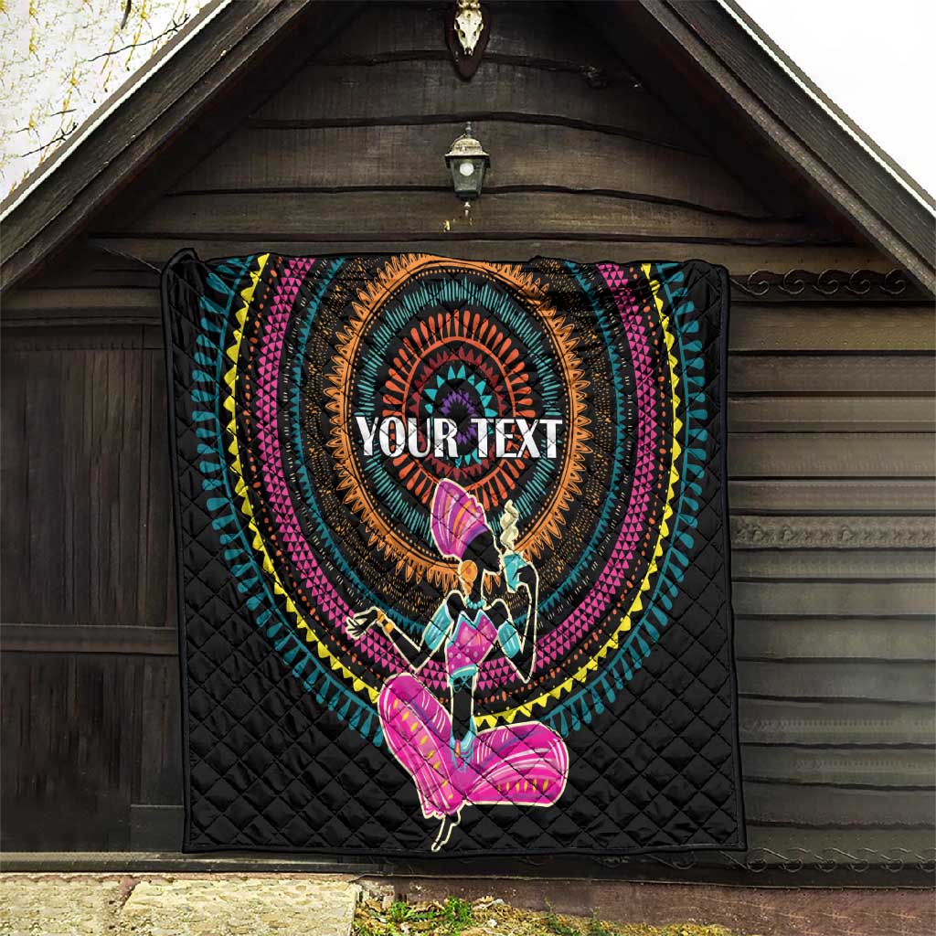 Personalized Africa Quilt Beautiful Black Woman LT18