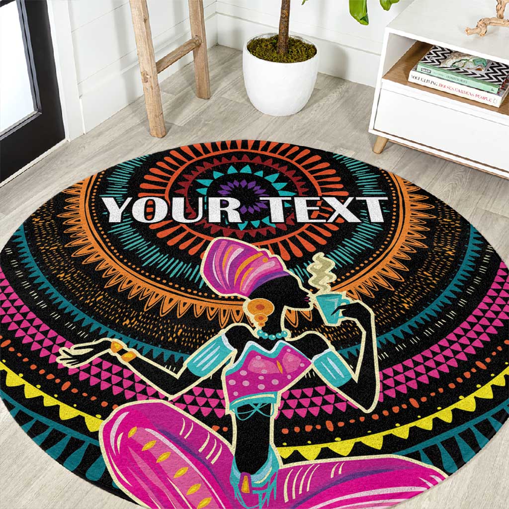 Personalized Africa Round Carpet Beautiful Black Woman LT18