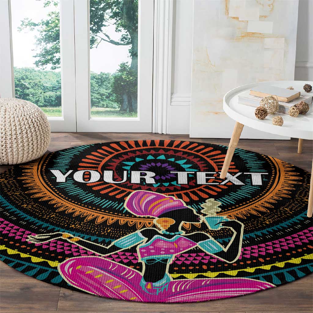 Personalized Africa Round Carpet Beautiful Black Woman LT18