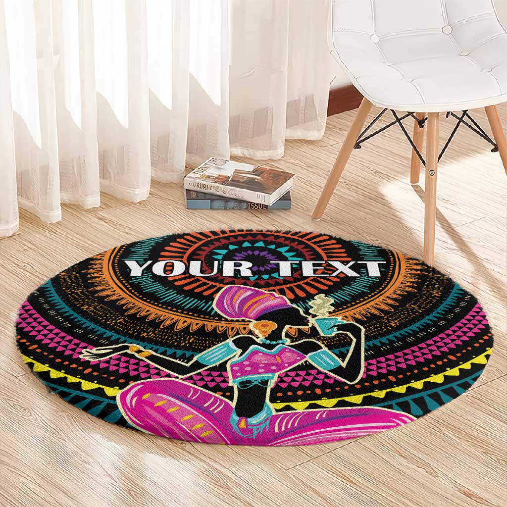 Personalized Africa Round Carpet Beautiful Black Woman LT18