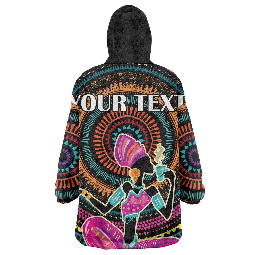 Personalized Africa Wearable Blanket Hoodie Beautiful Black Woman LT18