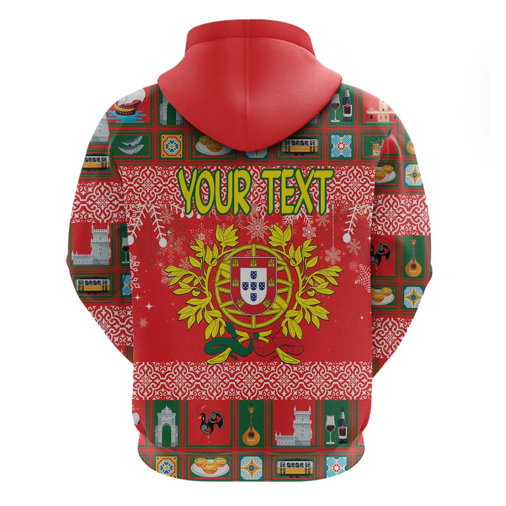 Personalized Portugal Christmas Hoodie Coat Of Arms - Feliz Natal LT18