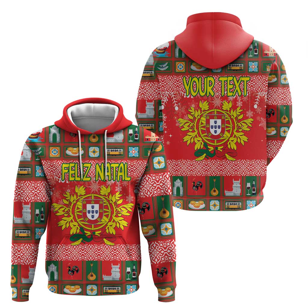 Personalized Portugal Christmas Hoodie Coat Of Arms - Feliz Natal LT18