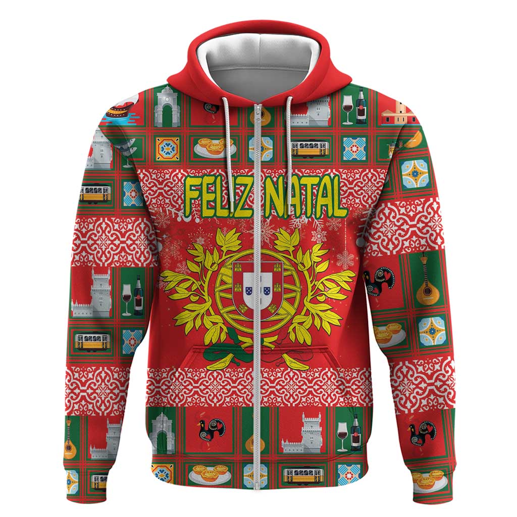 Personalized Portugal Christmas Hoodie Coat Of Arms - Feliz Natal LT18