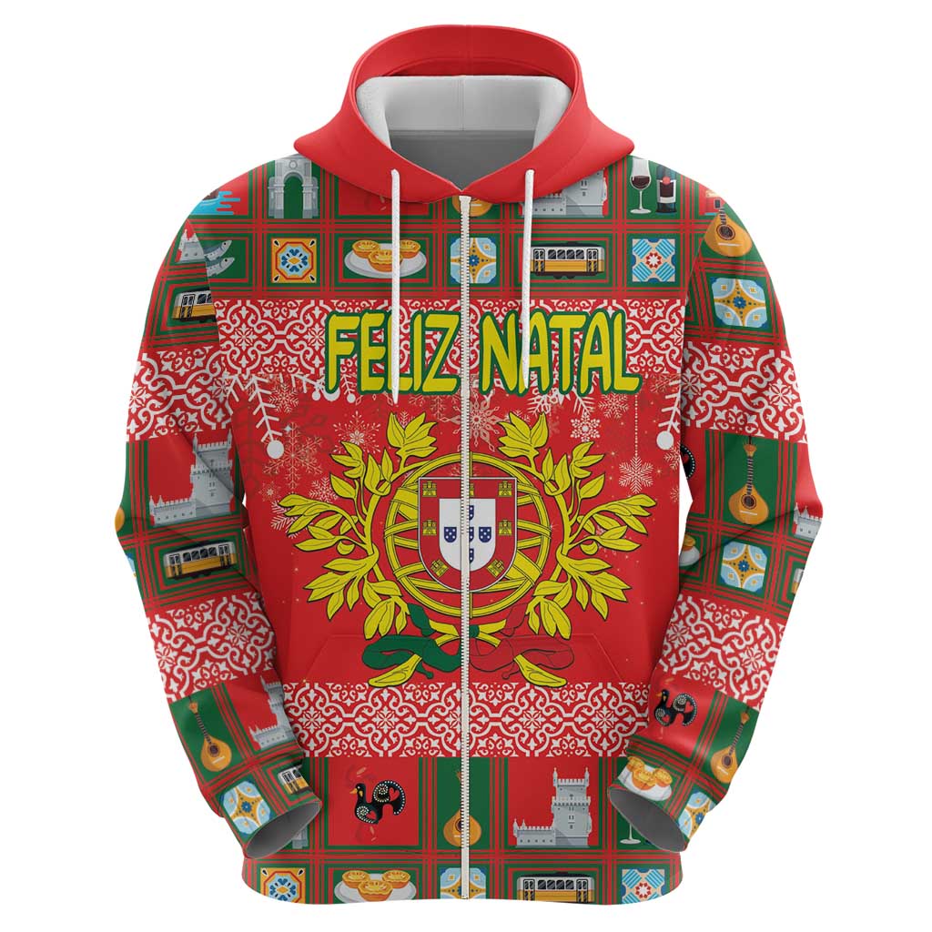 Personalized Portugal Christmas Hoodie Coat Of Arms - Feliz Natal LT18