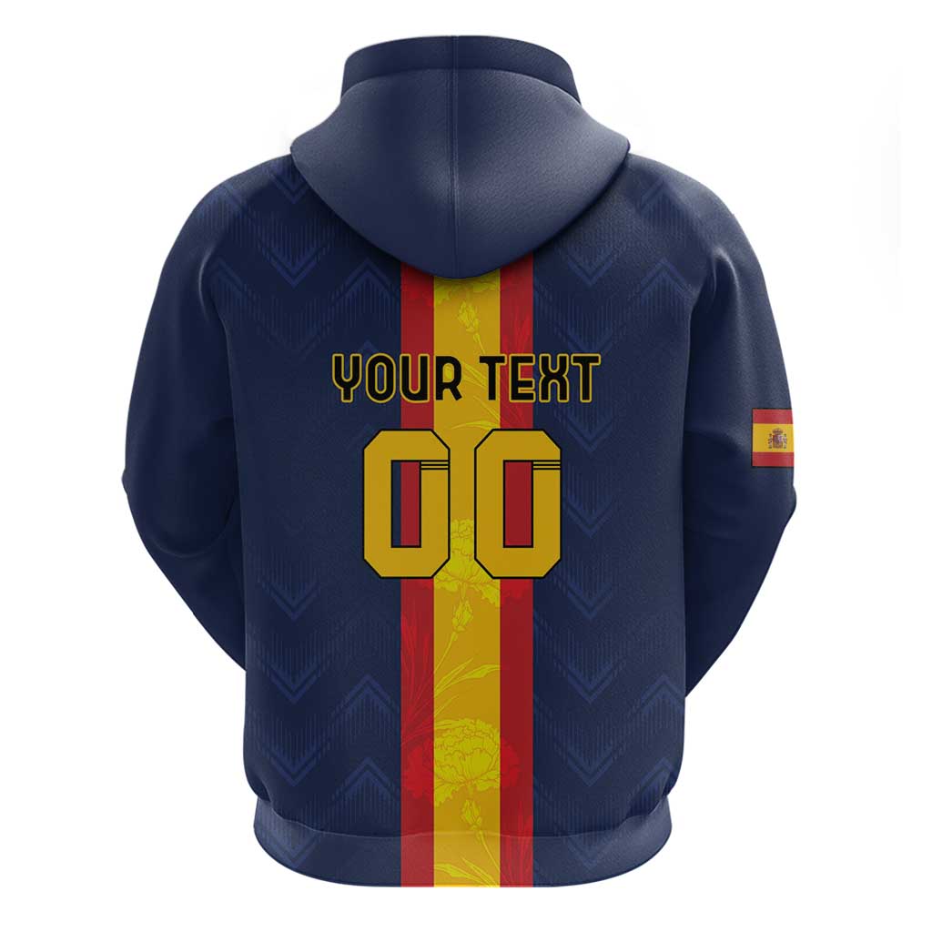 Custom Spain Football Hoodie La Roja With Carnation Pattern LT18