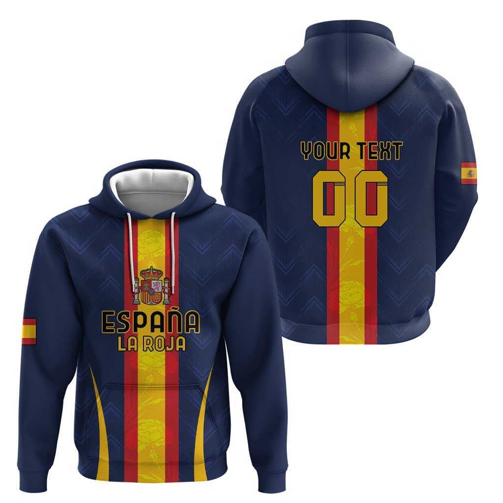 Custom Spain Football Hoodie La Roja With Carnation Pattern LT18