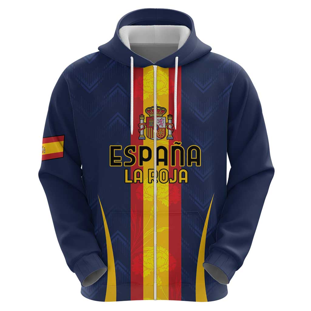 Custom Spain Football Hoodie La Roja With Carnation Pattern LT18