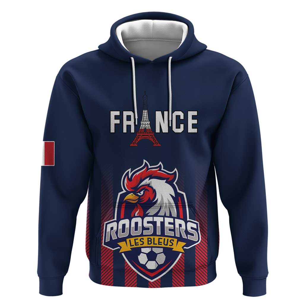 Custom France Football Hoodie Les Bleus Gallic Rooster LT18