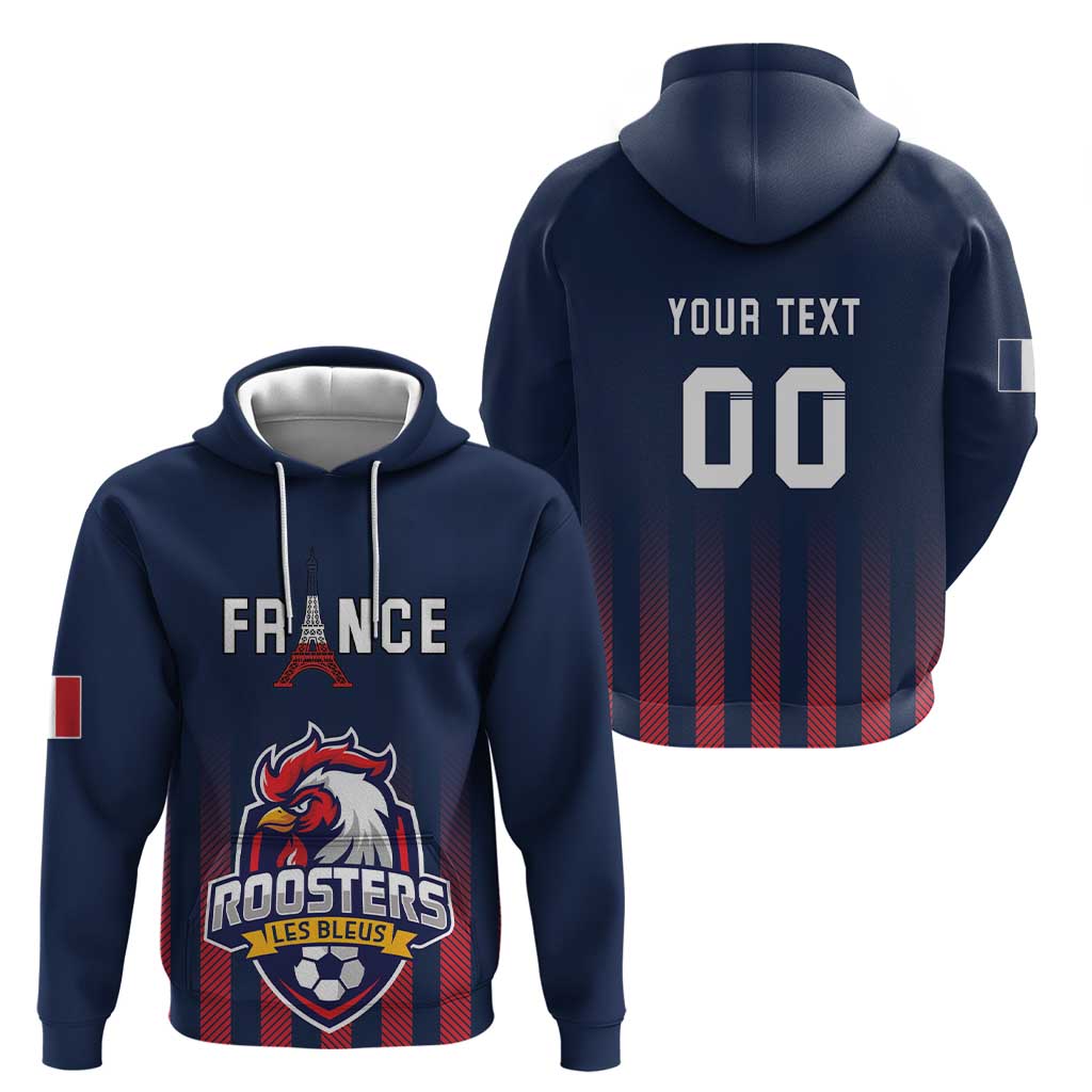 Custom France Football Hoodie Les Bleus Gallic Rooster LT18