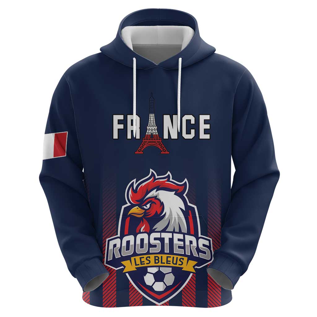 Custom France Football Hoodie Les Bleus Gallic Rooster LT18