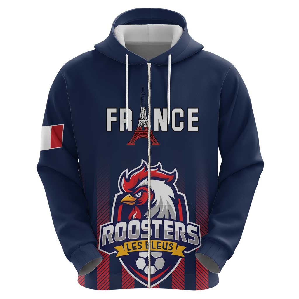 Custom France Football Hoodie Les Bleus Gallic Rooster LT18