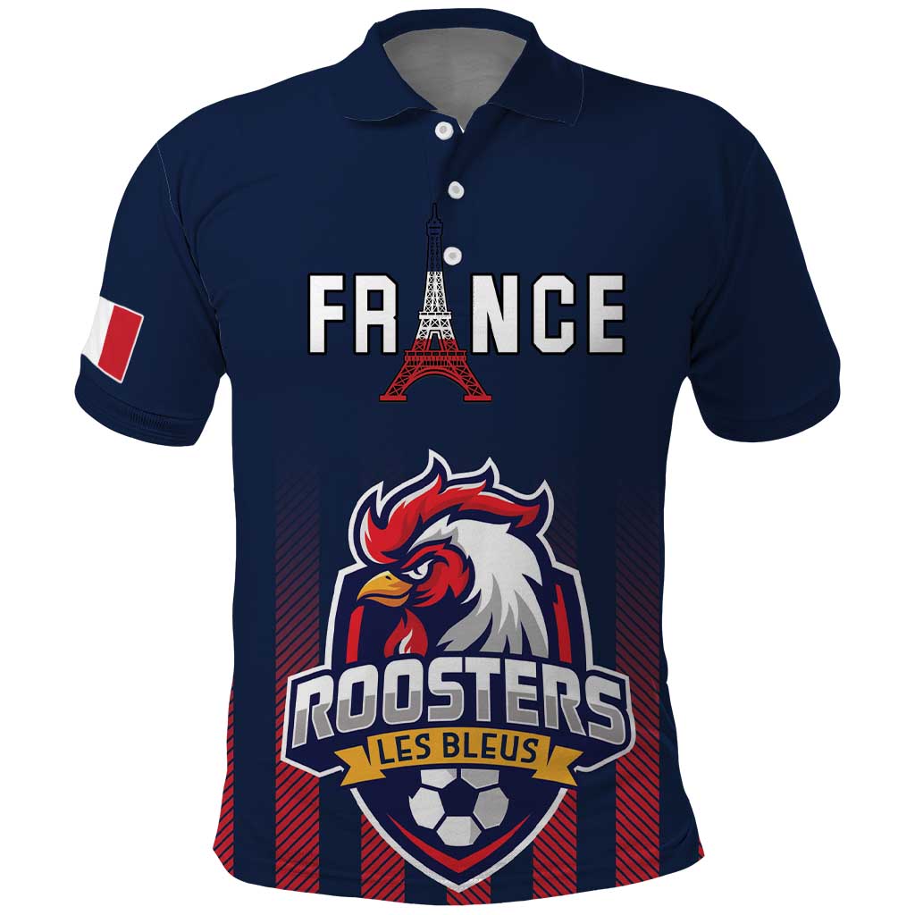 Custom France Football Polo Shirt Les Bleus Gallic Rooster LT18