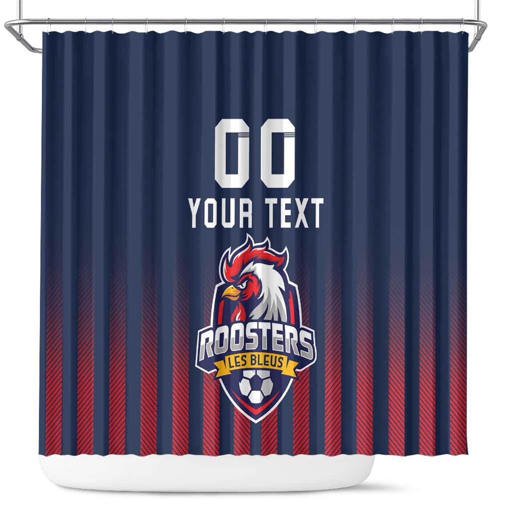 Custom France Football Shower Curtain Les Bleus Gallic Rooster LT18