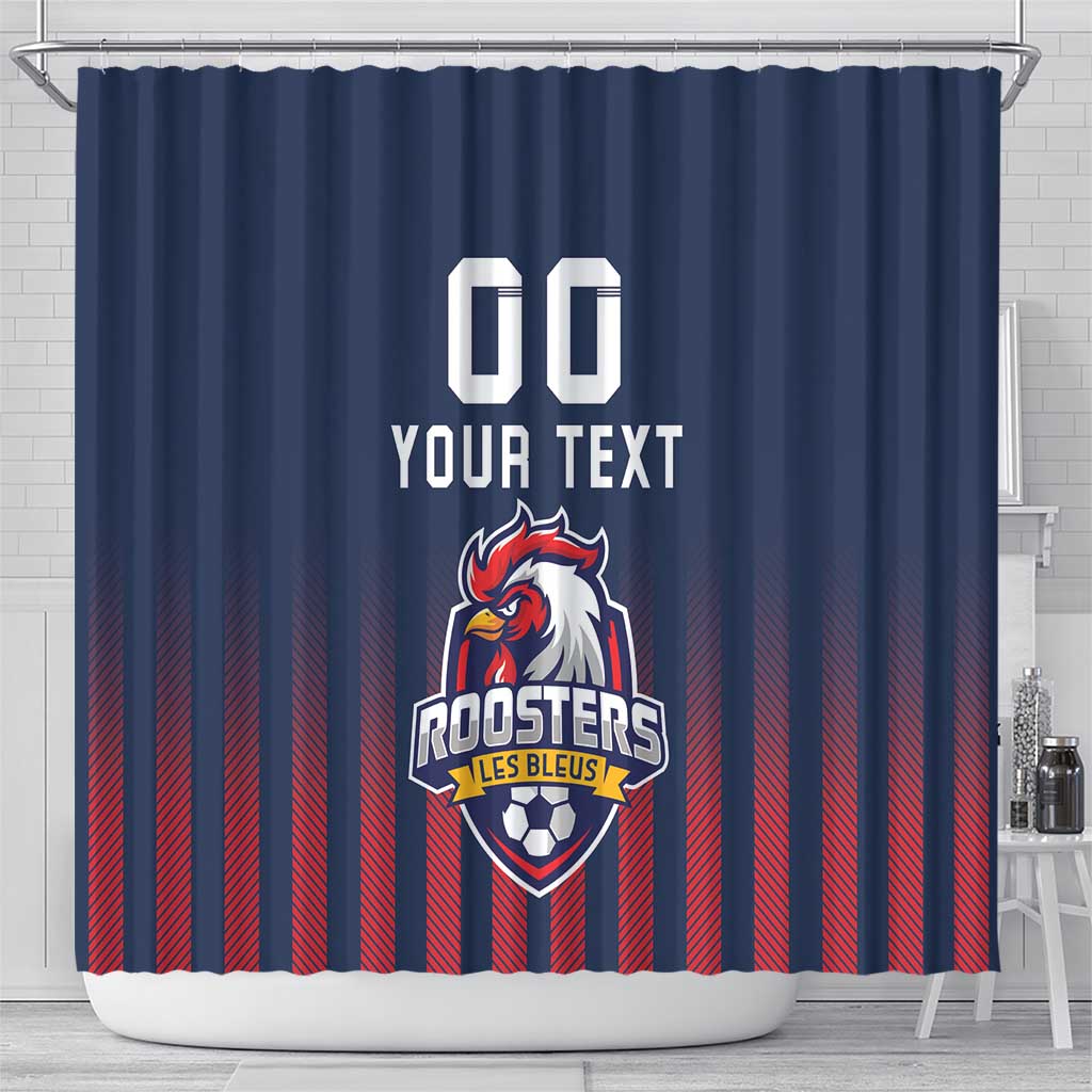 Custom France Football Shower Curtain Les Bleus Gallic Rooster LT18