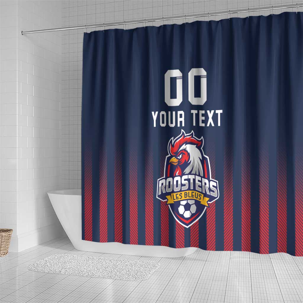 Custom France Football Shower Curtain Les Bleus Gallic Rooster LT18