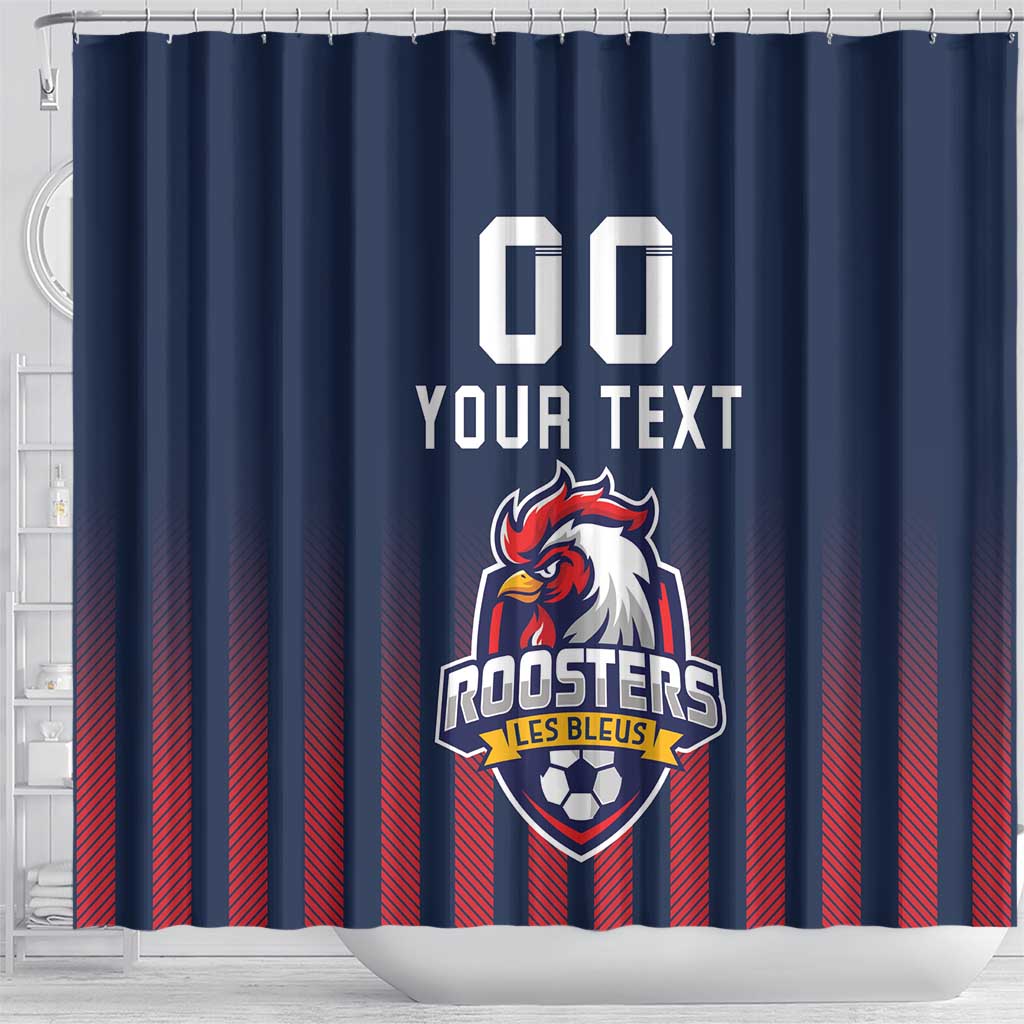 Custom France Football Shower Curtain Les Bleus Gallic Rooster LT18