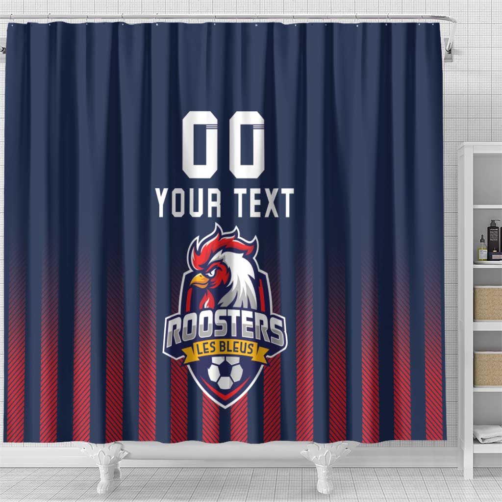 Custom France Football Shower Curtain Les Bleus Gallic Rooster LT18