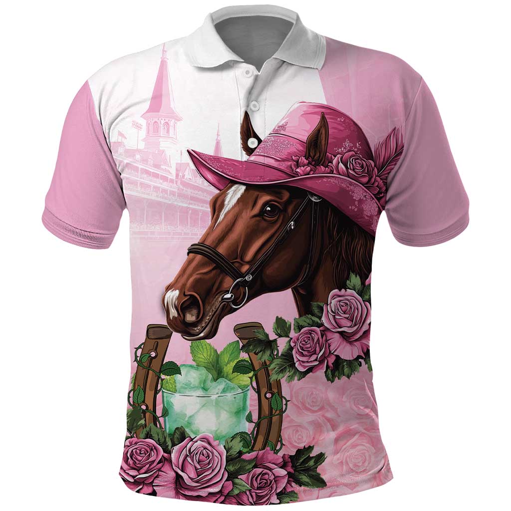 Kentucky Horse Racing Polo Shirt Mint Julep Cocktail LT18