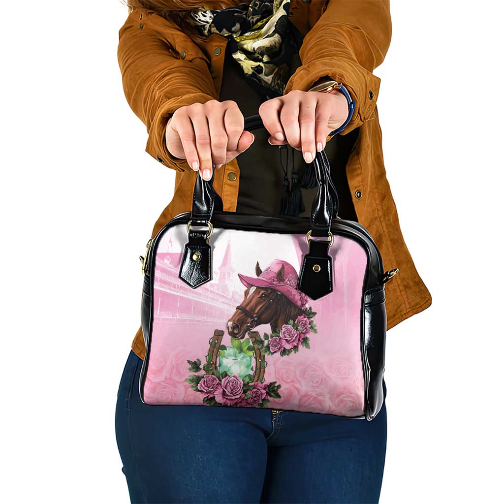 Kentucky Horse Racing Shoulder Handbag Mint Julep Cocktail LT18