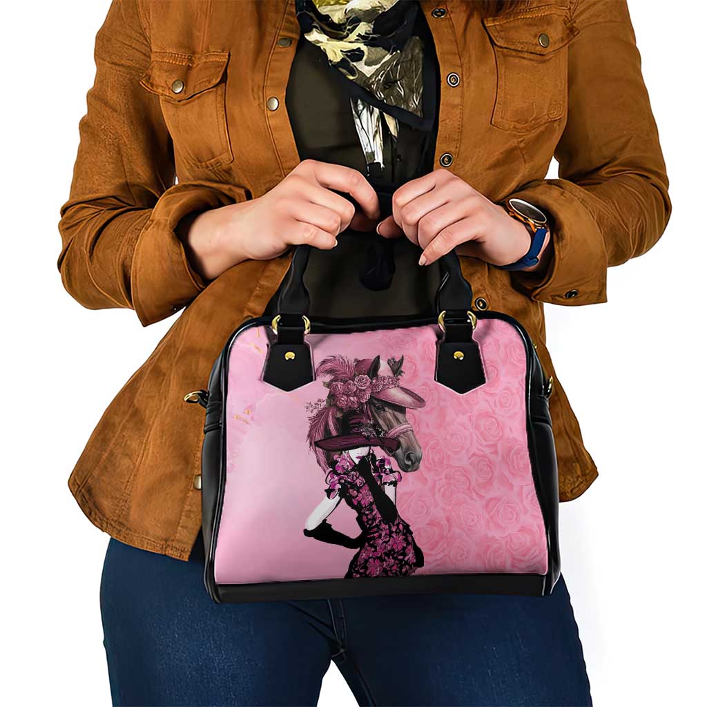 Kentucky Horse Racing Shoulder Handbag Derby Ladies With Roses LT18