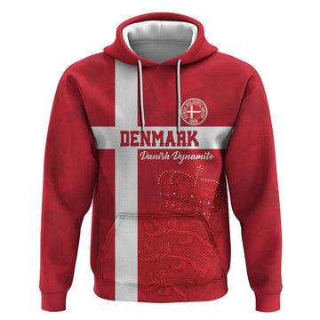 Custom Denmark Football Hoodie Danish Dynamite Go Champion LT18