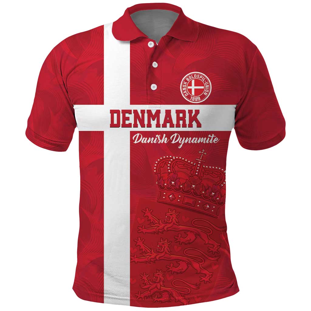 Custom Denmark Football Polo Shirt Danish Dynamite Go Champion LT18
