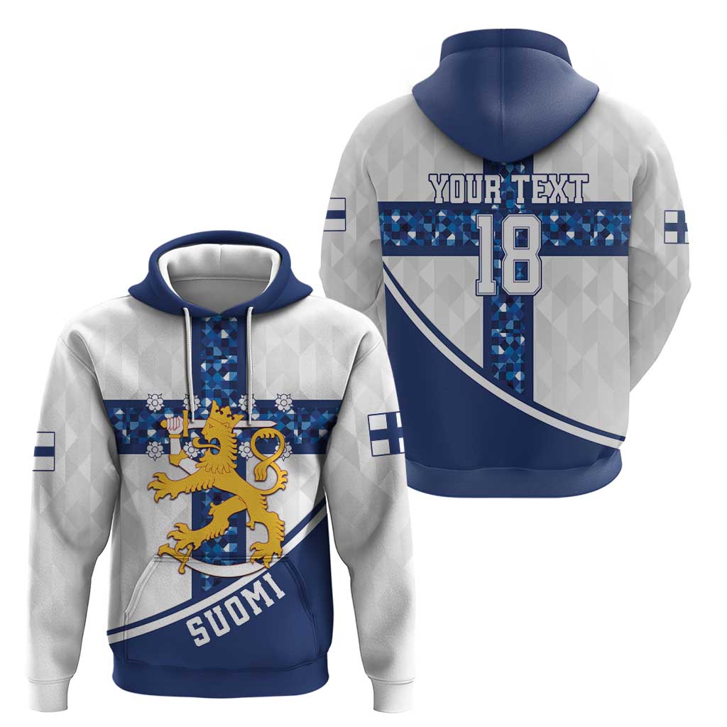Custom Finland Football Hoodie Suomen jalkapallomaajoukkue LT18