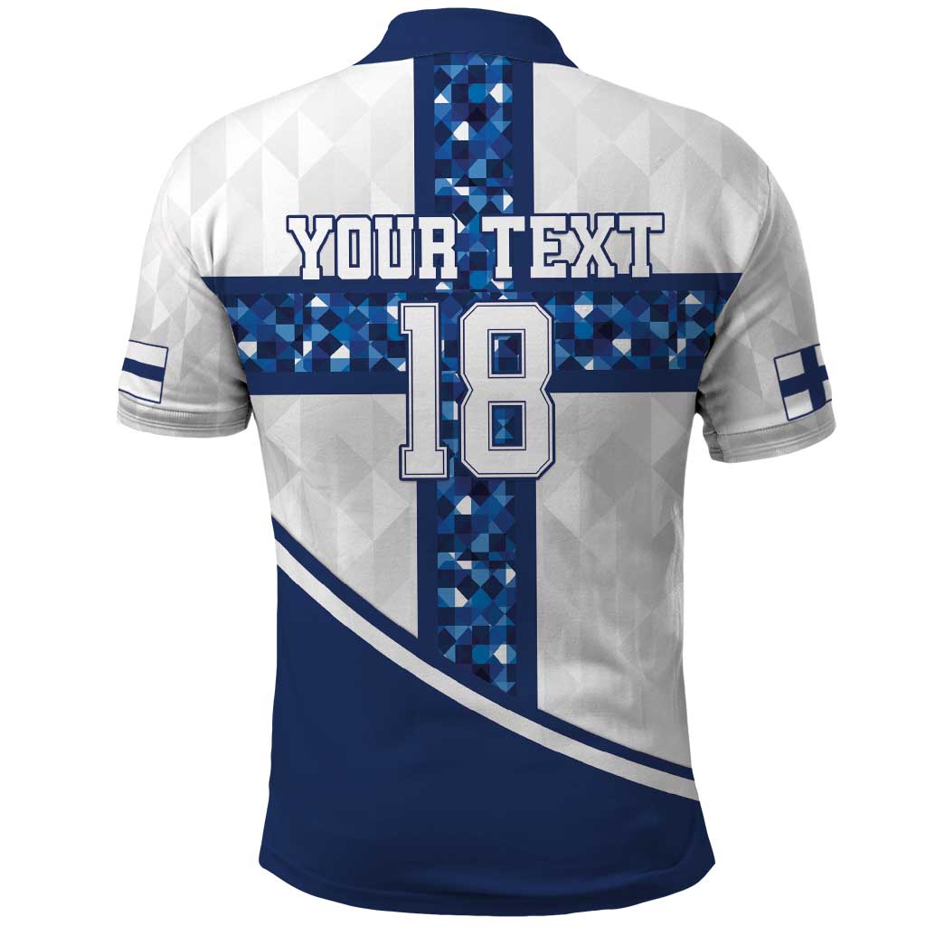 Custom Finland Football Polo Shirt Suomen jalkapallomaajoukkue LT18