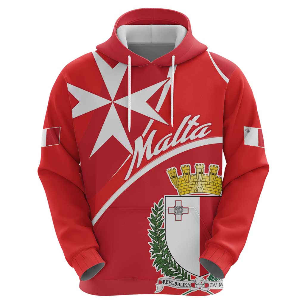 Personalized Malta Cross Coat Of Arms Hoodie LT18