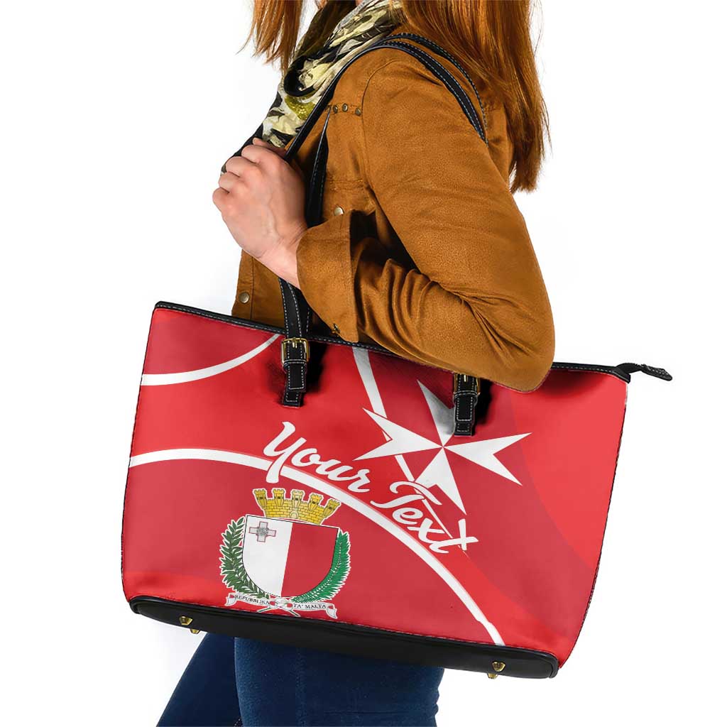 Personalized Malta Cross Coat Of Arms Leather Tote Bag LT18