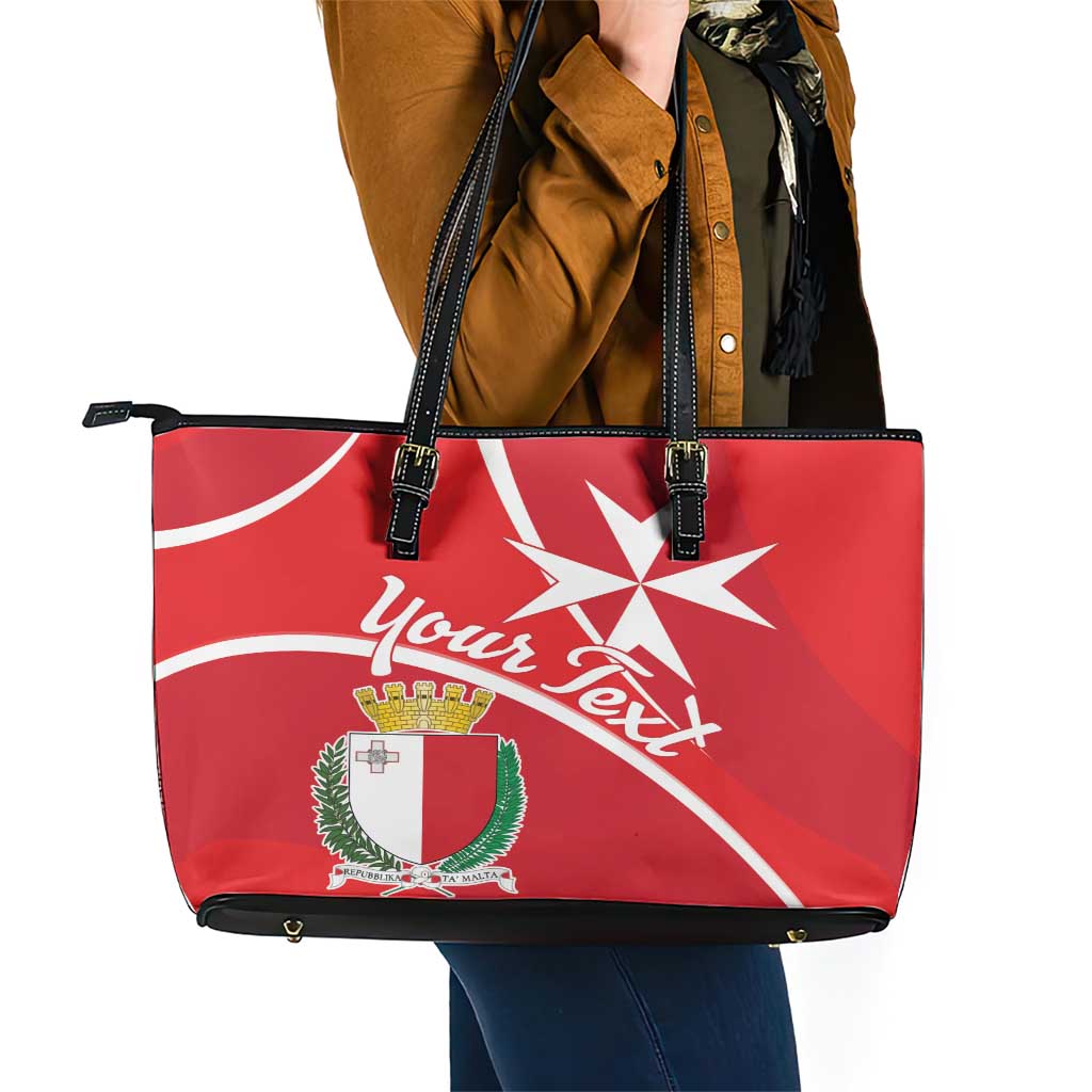 Personalized Malta Cross Coat Of Arms Leather Tote Bag LT18
