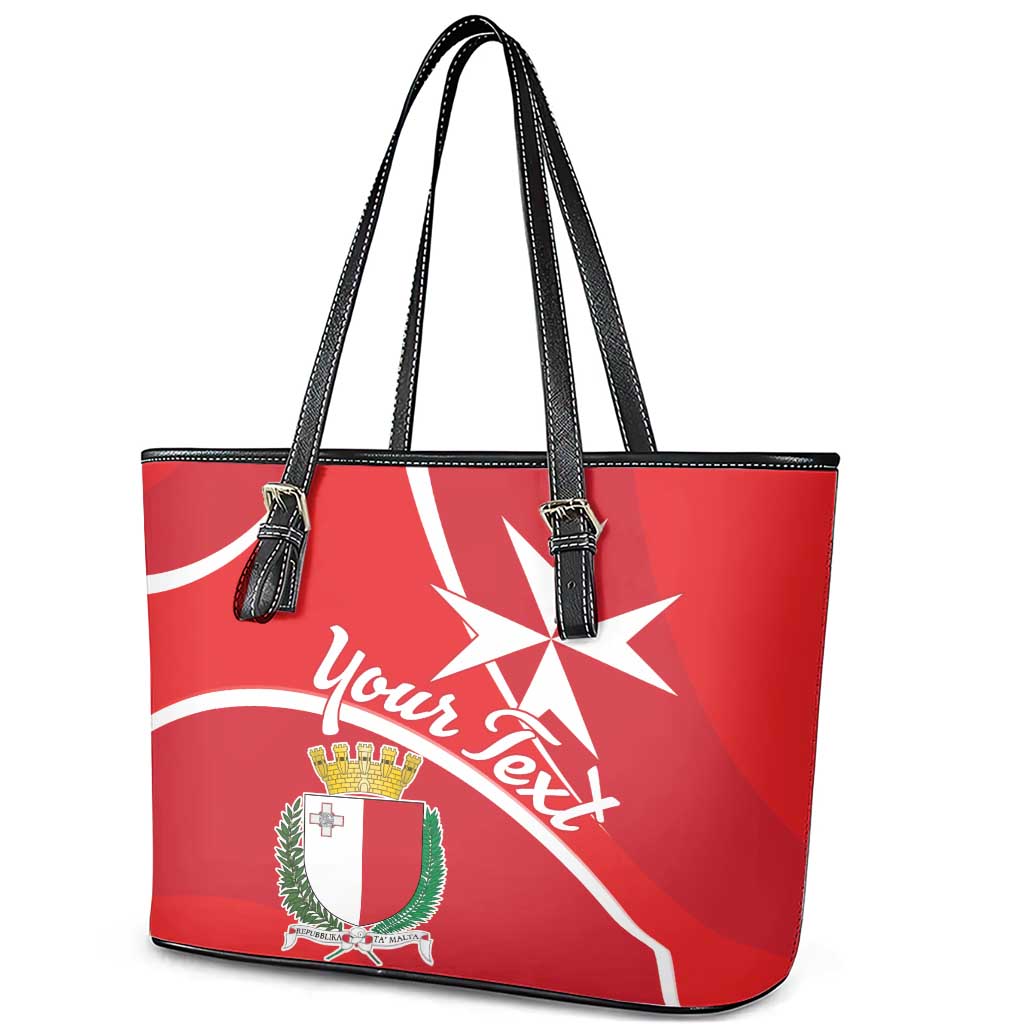 Personalized Malta Cross Coat Of Arms Leather Tote Bag LT18