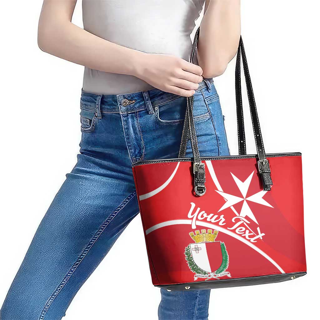 Personalized Malta Cross Coat Of Arms Leather Tote Bag LT18