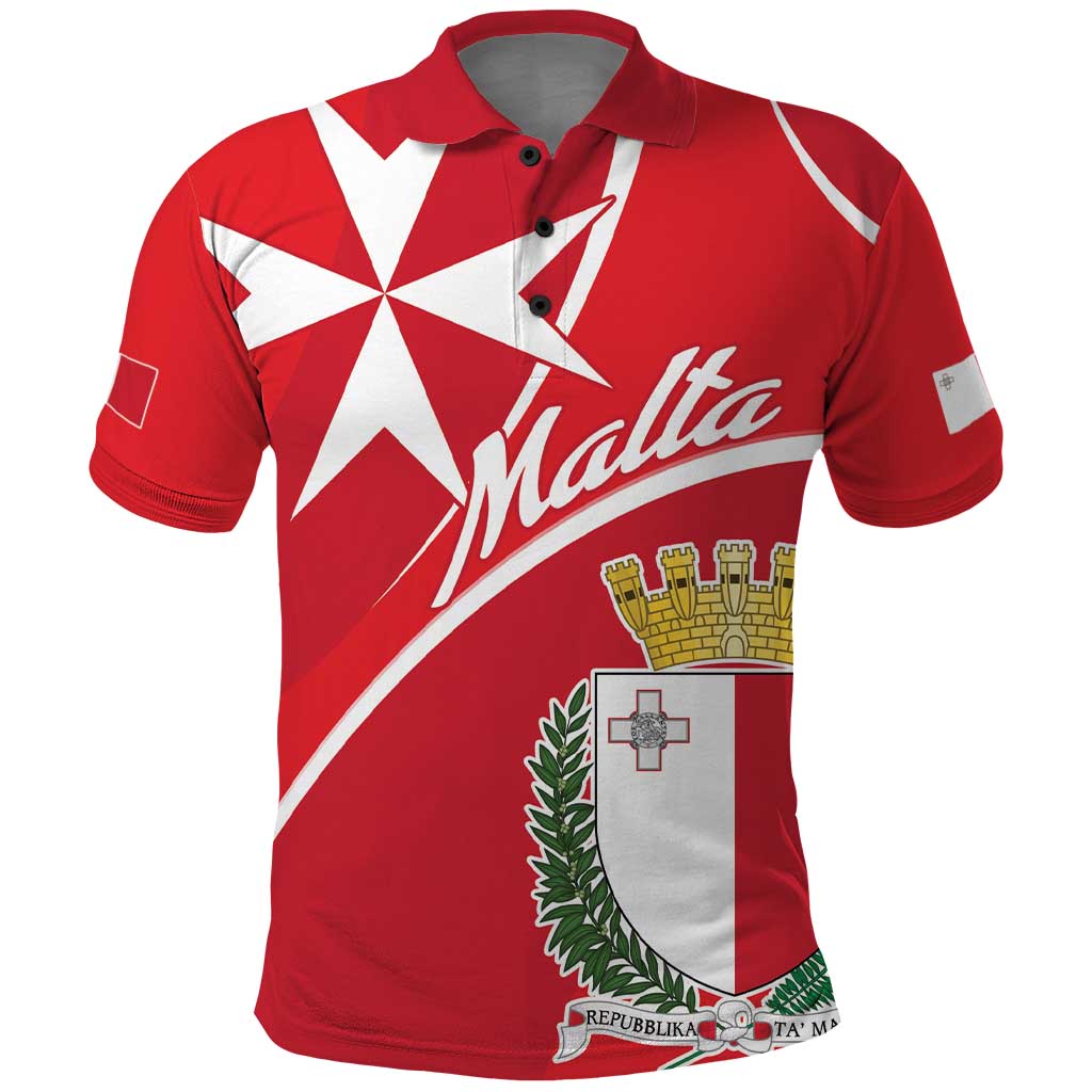Personalized Malta Cross Coat Of Arms Polo Shirt LT18