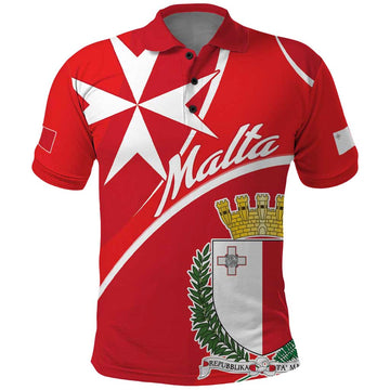 Personalized Malta Cross Coat Of Arms Polo Shirt LT18