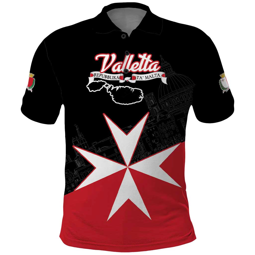 Personalized Malta Cross With Valletta Capital Polo Shirt LT18