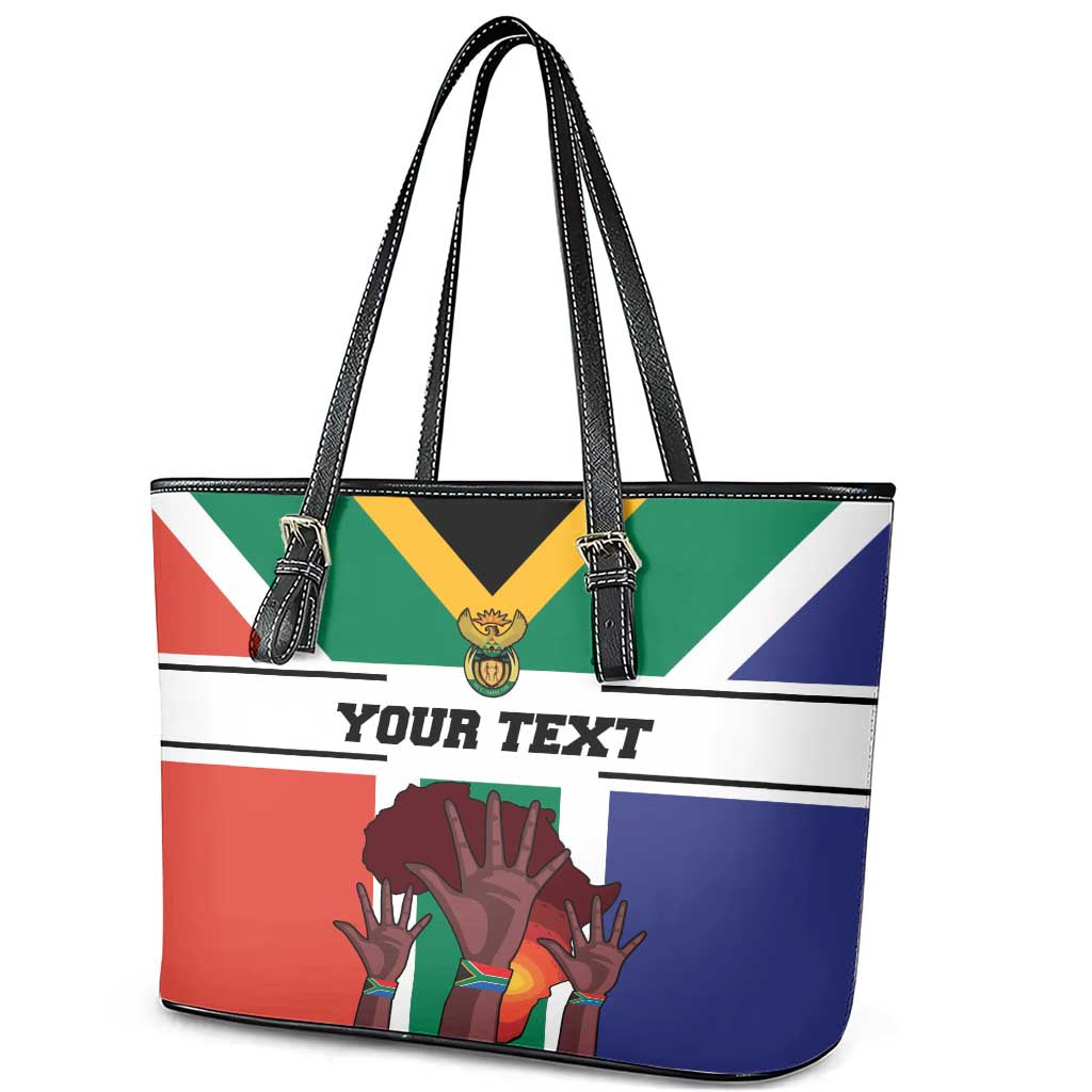 Personalized South Africa Heritage Day Leather Tote Bag Flag Style LT18